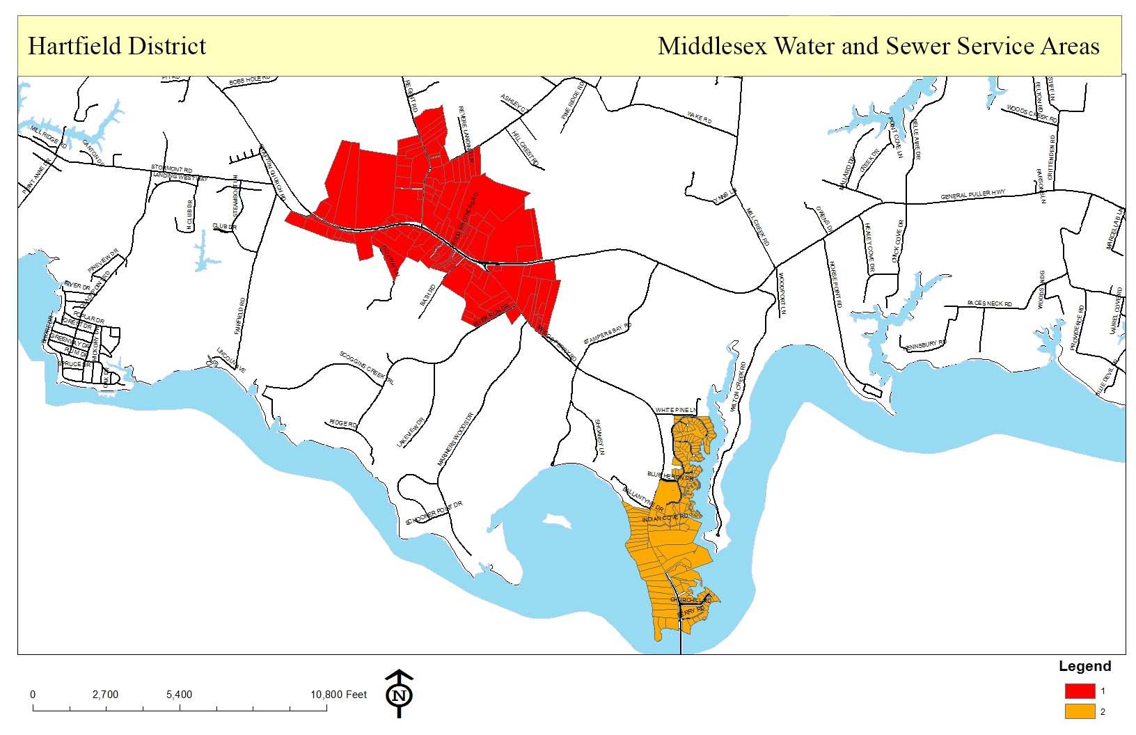View the Hartfield District Water and Wastewater Service Area Map (PNG)