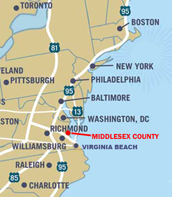 Middlesex County Area Map