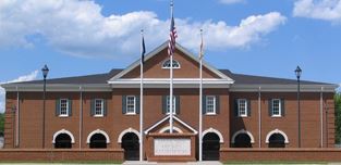 Front view of the new Middlesex Courthouse