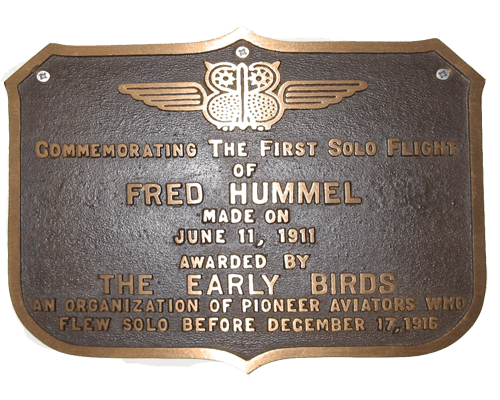 Plaque Honoring Fred Hummel