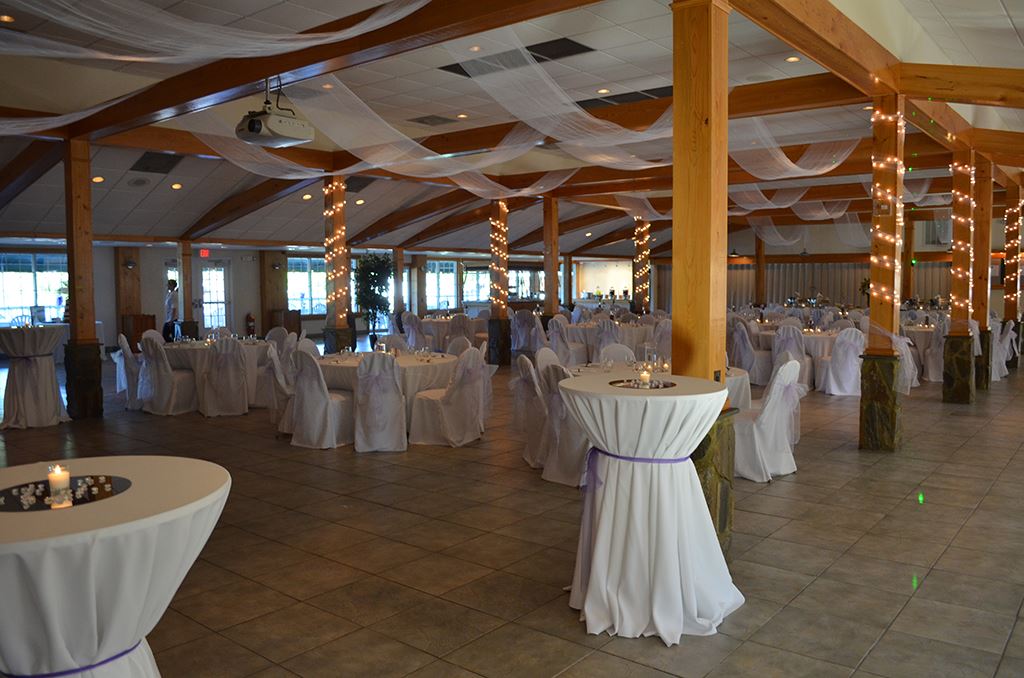 Bethpage Camp Resort ballroom set for a wedding